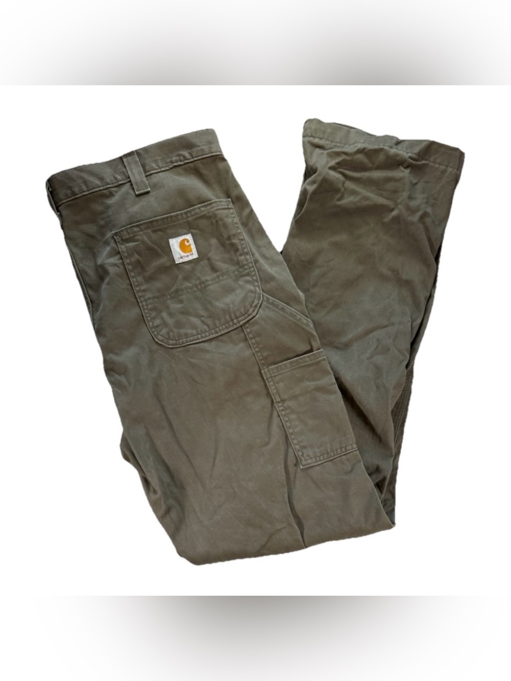 Carhartt Carpenter Pants Men's 38 x 34 Green Canvas Relaxed Fit Workwear Vintage